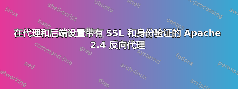 在代理和后端设置带有 SSL 和身份验证的 Apache 2.4 反向代理