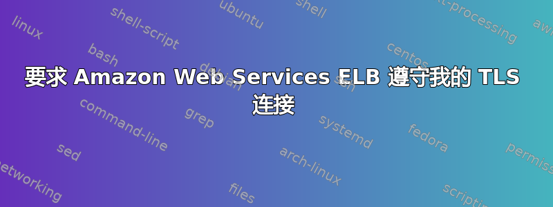 要求 Amazon Web Services ELB 遵守我的 TLS 连接