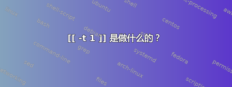 [[ -t 1 ]] 是做什么的？