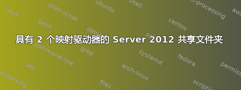 具有 2 个映射驱动器的 Server 2012 共享文件夹