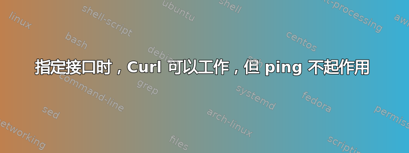 指定接口时，Curl 可以工作，但 ping 不起作用