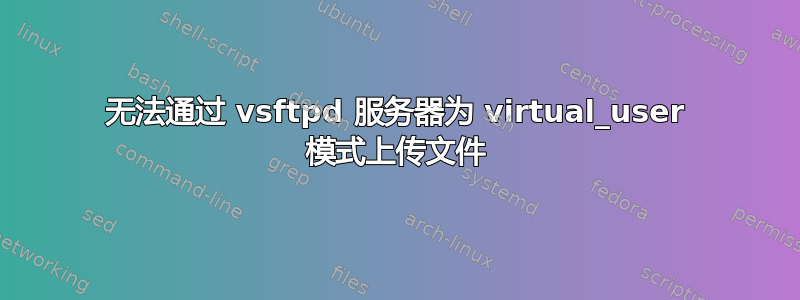 无法通过 vsftpd 服务器为 virtual_user 模式上传文件