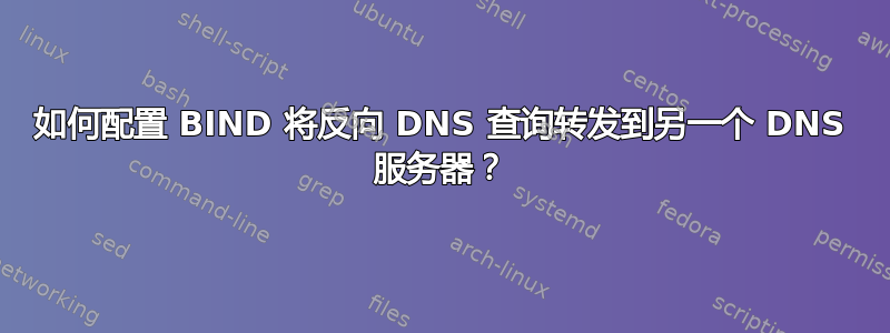 如何配置 BIND 将反向 DNS 查询转发到另一个 DNS 服务器？