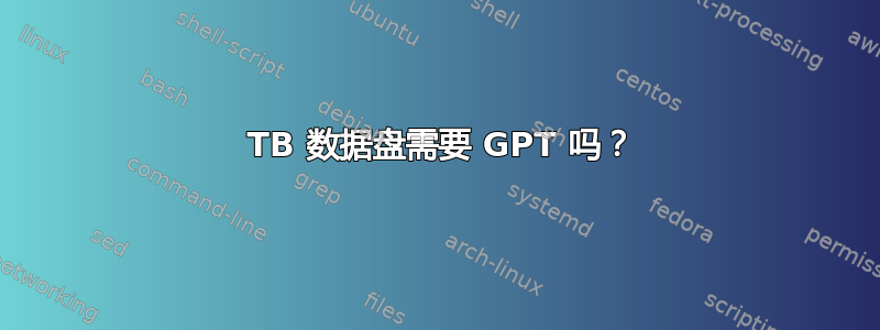 16 TB 数据盘需要 GPT 吗？