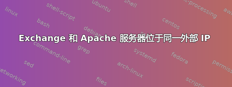 Exchange 和 Apache 服务器位于同一外部 IP