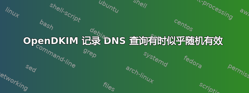 OpenDKIM 记录 DNS 查询有时似乎随机有效