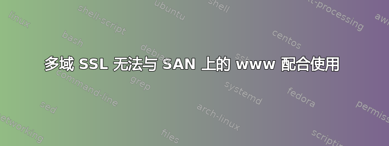 多域 SSL 无法与 SAN 上的 www 配合使用