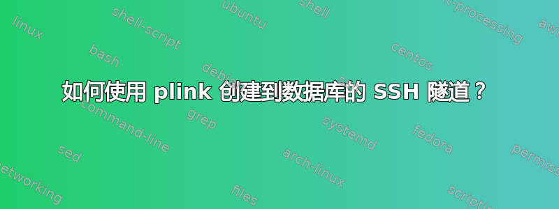 如何使用 plink 创建到数据库的 SSH 隧道？