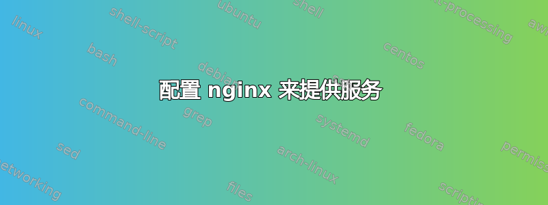 配置 nginx 来提供服务