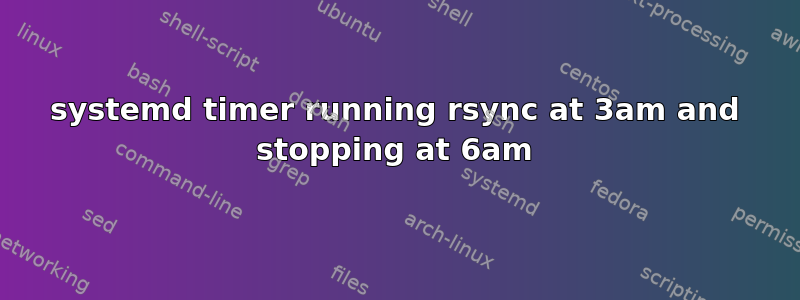 systemd timer running rsync at 3am and stopping at 6am