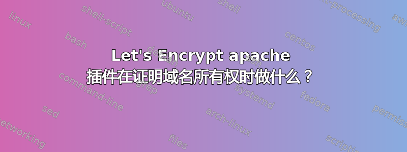 Let's Encrypt apache 插件在证明域名所有权时做什么？