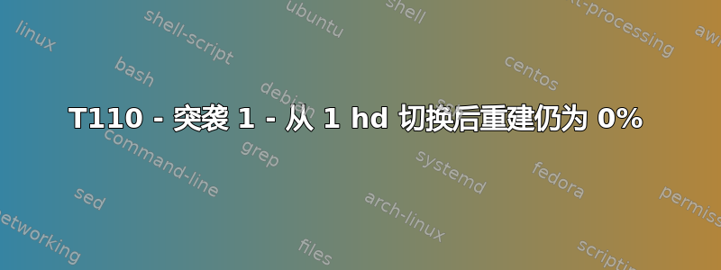 T110 - 突袭 1 - 从 1 hd 切换后重建仍为 0%