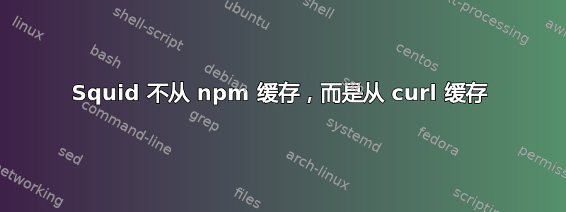 Squid 不从 npm 缓存，而是从 curl 缓存