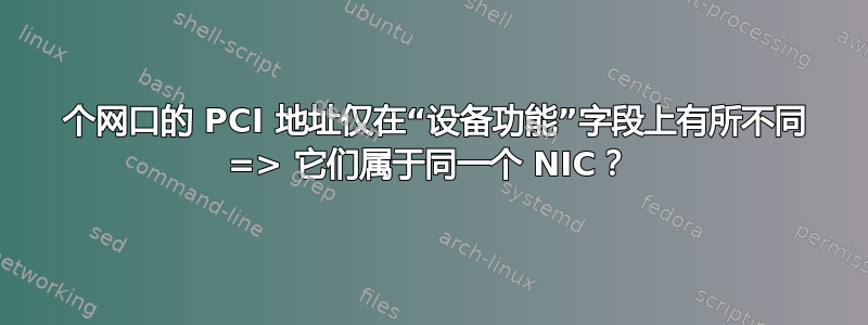 2 个网口的 PCI 地址仅在“设备功能”字段上有所不同 => 它们属于同一个 NIC？