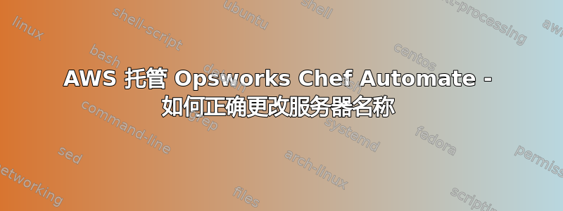 AWS 托管 Opsworks Chef Automate - 如何正确更改服务器名称