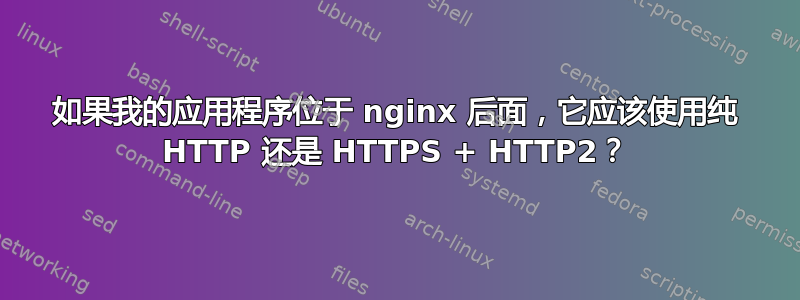 如果我的应用程序位于 nginx 后面，它应该使用纯 HTTP 还是 HTTPS + HTTP2？