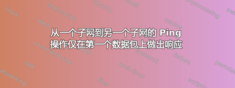 从一个子网到另一个子网的 Ping 操作仅在第一个数据包上做出响应