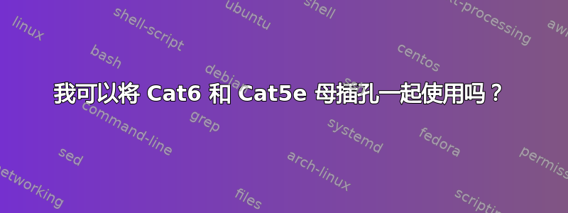 我可以将 Cat6 和 Cat5e 母插孔一起使用吗？