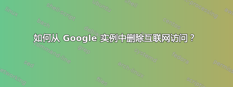 如何从 Google 实例中删除互联网访问？