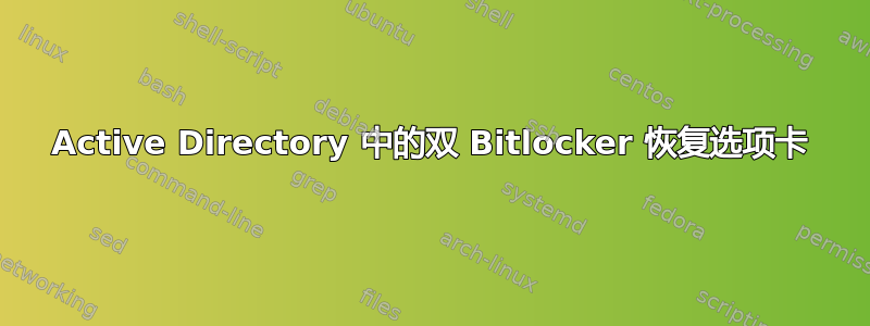 Active Directory 中的双 Bitlocker 恢复选项卡