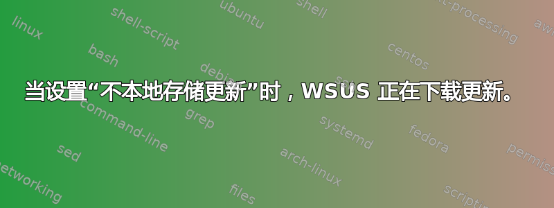 当设置“不本地存储更新”时，WSUS 正在下载更新。