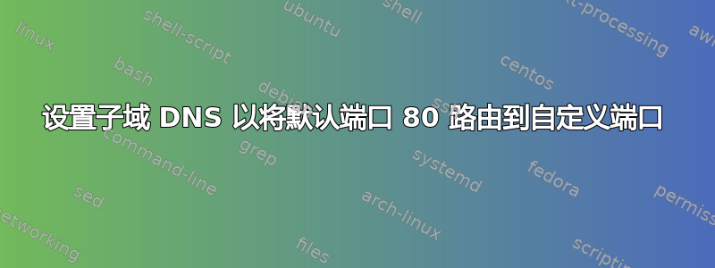 设置子域 DNS 以将默认端口 80 路由到自定义端口