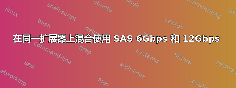 在同一扩展器上混合使用 SAS 6Gbps 和 12Gbps