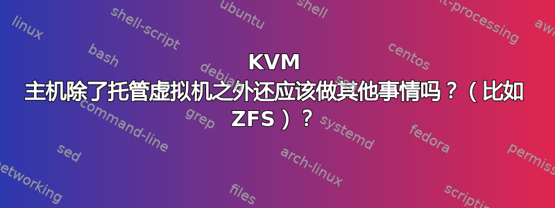 KVM 主机除了托管虚拟机之外还应该做其他事情吗？（比如 ZFS）？