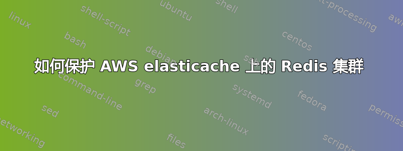 如何保护 AWS elasticache 上的 Redis 集群