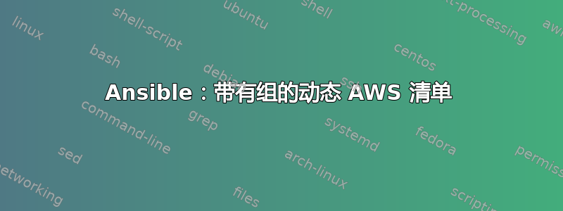 Ansible：带有组的动态 AWS 清单