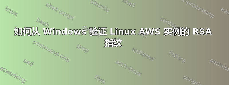 如何从 Windows 验证 Linux AWS 实例的 RSA 指纹