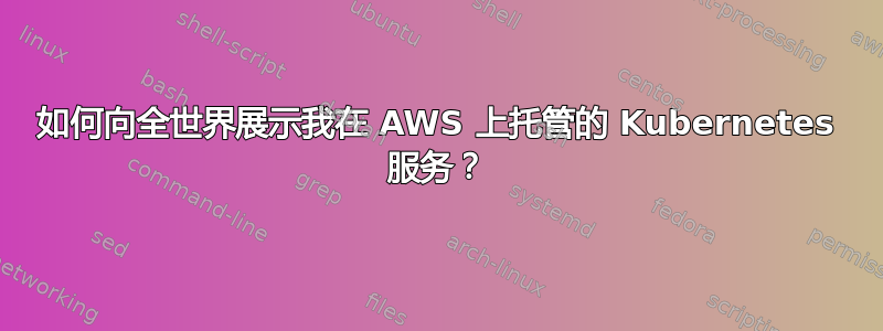 如何向全世界展示我在 AWS 上托管的 Kubernetes 服务？