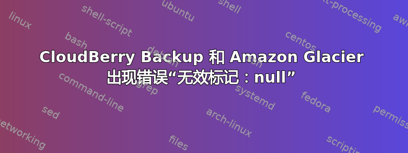 CloudBerry Backup 和 Amazon Glacier 出现错误“无效标记：null”