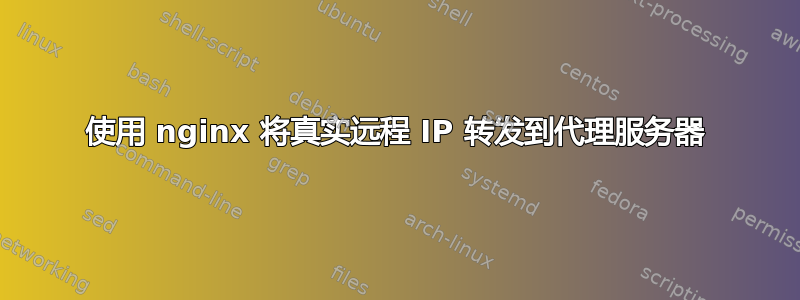 使用 nginx 将真实远程 IP 转发到代理服务器