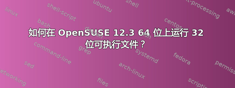 如何在 OpenSUSE 12.3 64 位上运行 32 位可执行文件？