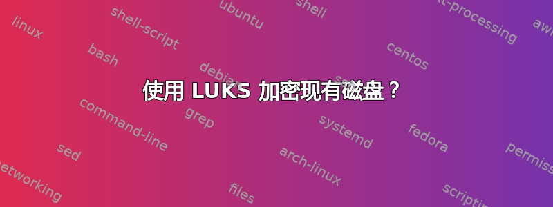 使用 LUKS 加密现有磁盘？