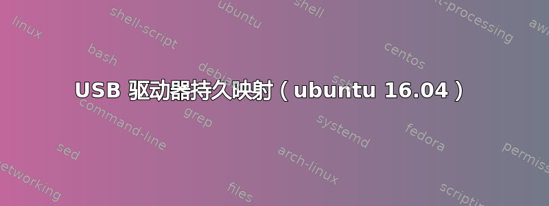 USB 驱动器持久映射（ubuntu 16.04）