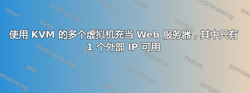 使用 KVM 的多个虚拟机充当 Web 服务器，其中只有 1 个外部 IP 可用