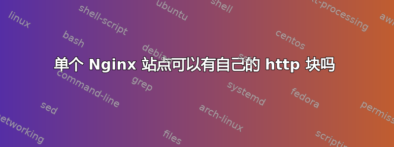 单个 Nginx 站点可以有自己的 http 块吗