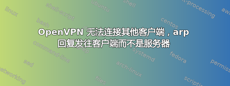 OpenVPN 无法连接其他客户端，arp 回复发往客户端而不是服务器