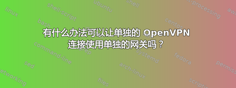 有什么办法可以让单独的 OpenVPN 连接使用单独的网关吗？