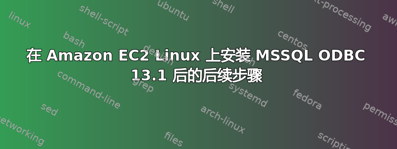 在 Amazon EC2 Linux 上安装 MSSQL ODBC 13.1 后的后续步骤