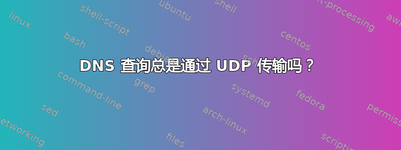 DNS 查询总是通过 UDP 传输吗？