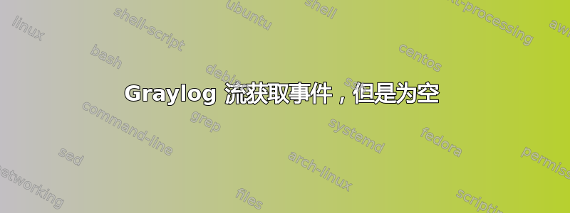 Graylog 流获取事件，但是为空