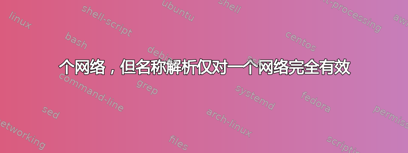 2 个网络，但名称解析仅对一个网络完全有效