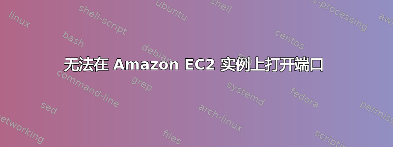 无法在 Amazon EC2 实例上打开端口