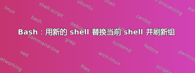 Bash：用新的 shell 替换当前 shell 并刷新组