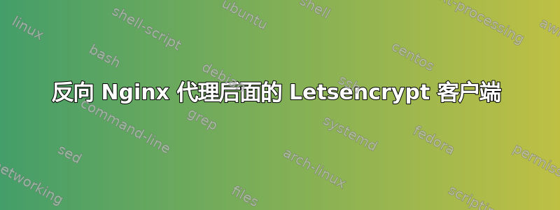 反向 Nginx 代理后面的 Letsencrypt 客户端