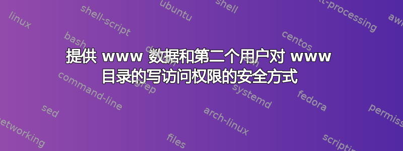 提供 www 数据和第二个用户对 www 目录的写访问权限的安全方式