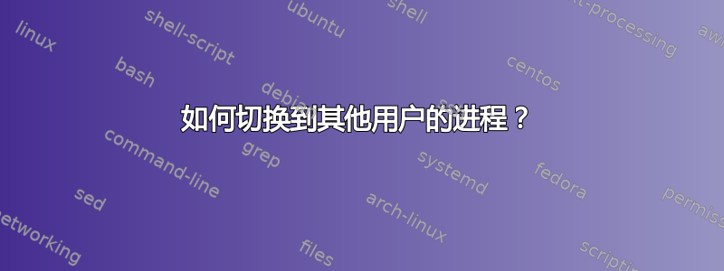 如何切换到其他用户的进程？